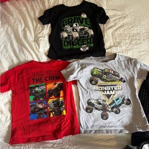 Monster Jam Kids' Short Sleeve Tee - Gray Monster Truck Graphic